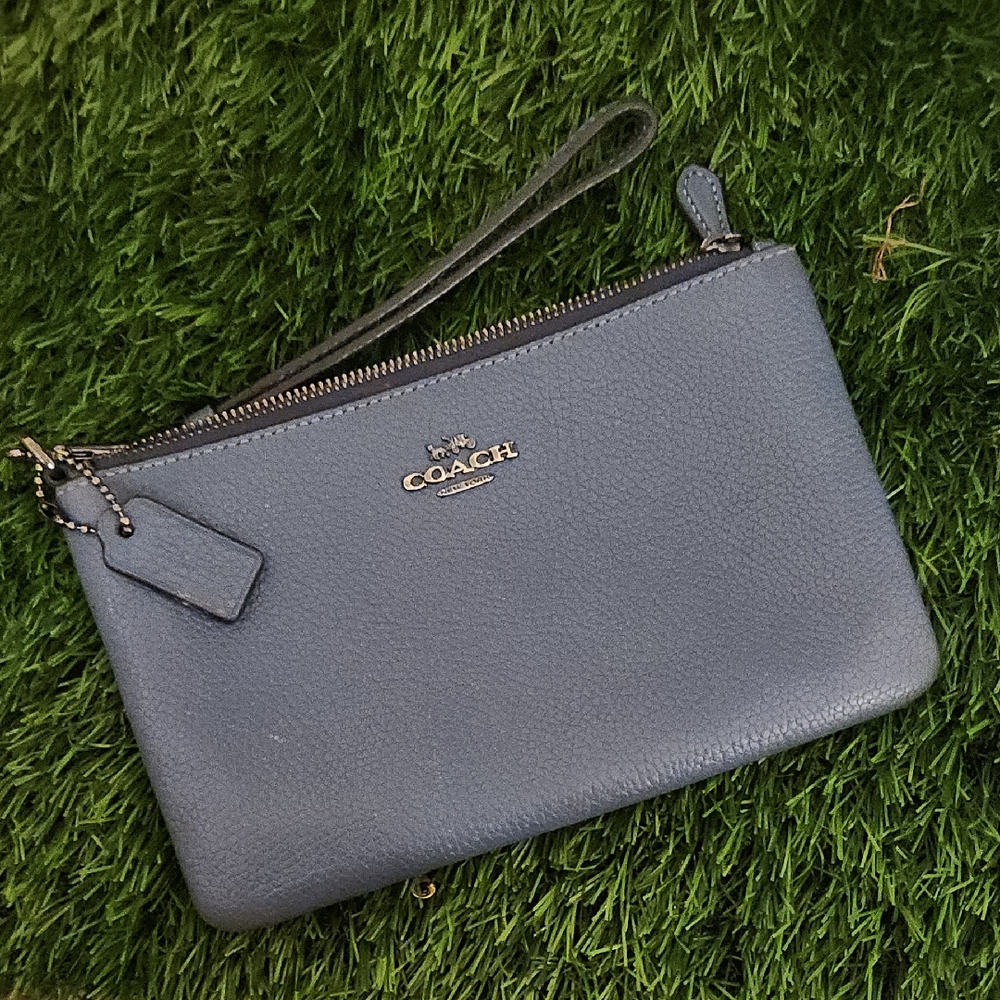 Coach Blue Clutch Wristlet Classic Design